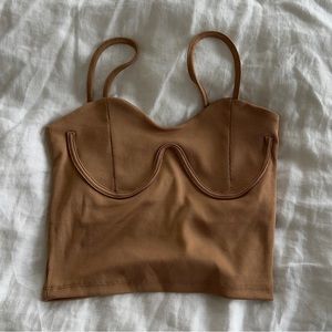 asos tan crop top